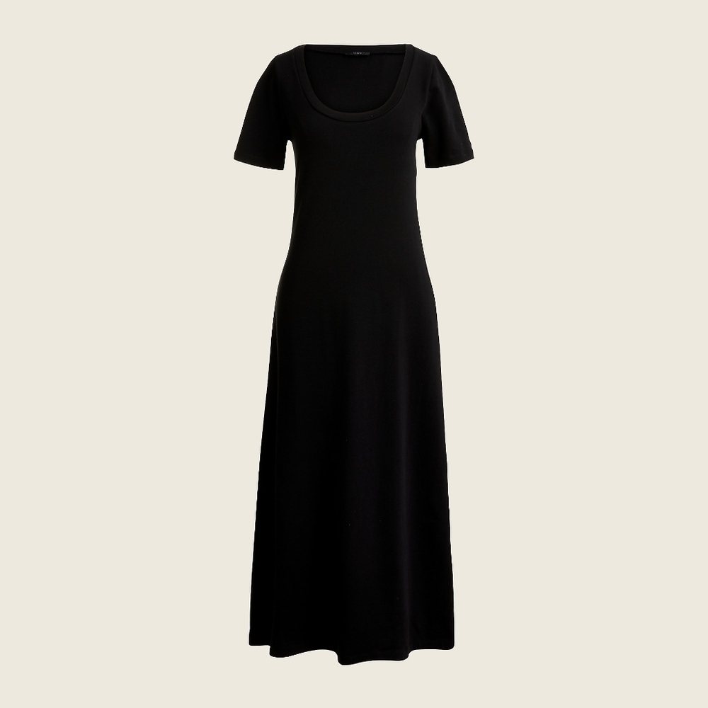 New! J Crew size Small S black cotton Knit midi summer t-shirt dress NWT